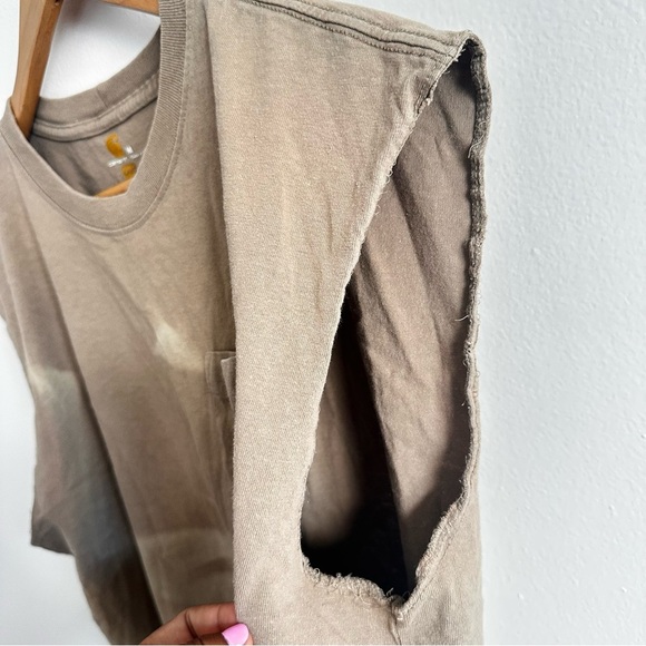 Carhartt Tan Sleeveless Tee with Pocket - Picture 5 of 6